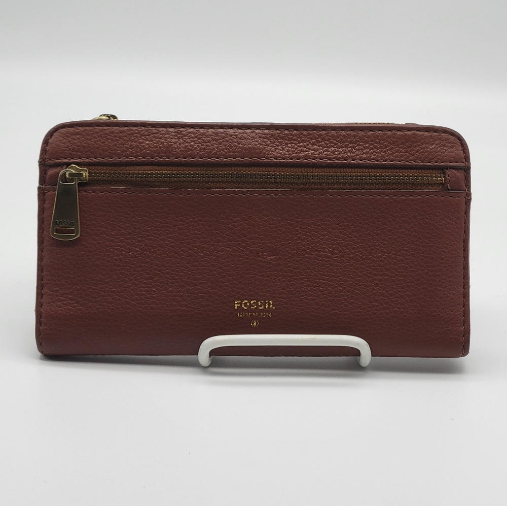 Fossil Preston Clutch Brown Leather Women's Wallet